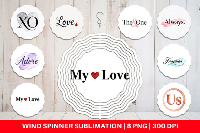 Wind Spinner Minimalist Romance Watercolor Sublimation artnoy 