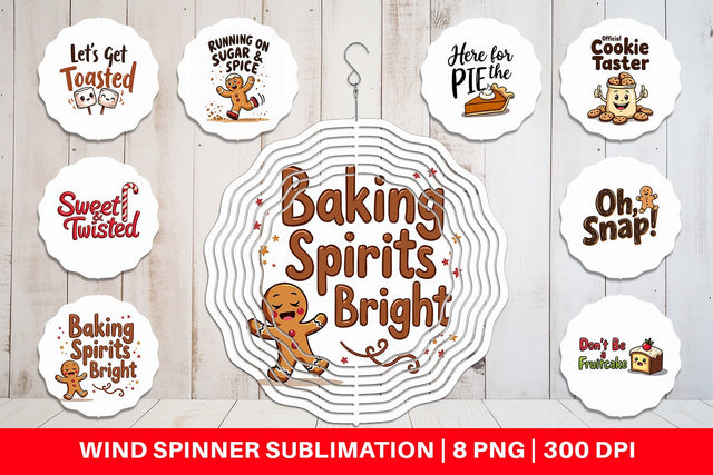 Wind Spinner Misfit Holiday Treats: Funny Foodie Quotes Sublimation artnoy 