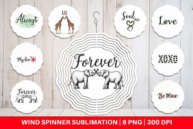 Wind Spinner Modern Jungle Heart Minimalist Valentine Quotes Sublimation artnoy 