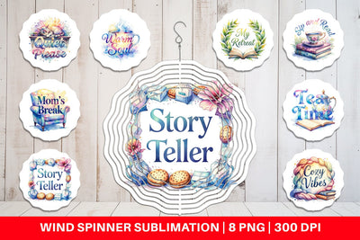 Wind Spinner Mom Reading Quotes Sublimation artnoy 