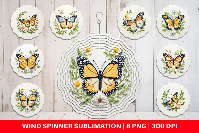 Wind Spinner Monarch Butterfly Sublimation artnoy 