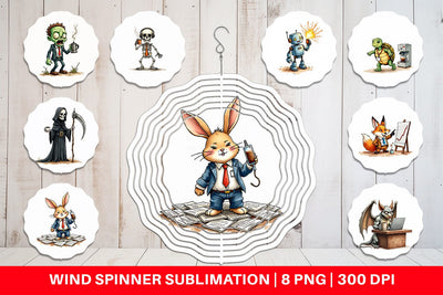 Wind Spinner Monday Morning Zombies Office Coffee Humor Sublimation artnoy 