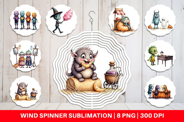 Wind Spinner Monster Night Market Sublimation artnoy 