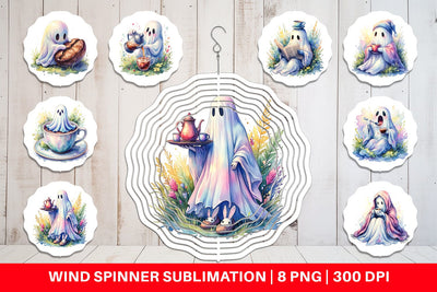 Wind Spinner Morning Routine Coffee Ghost Sublimation artnoy 