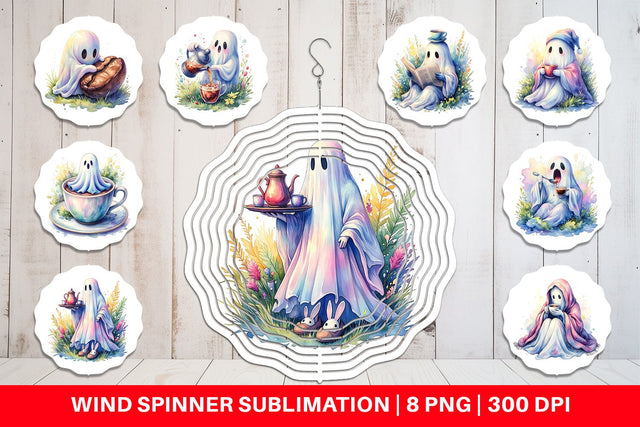 Wind Spinner Morning Routine Coffee Ghost Sublimation artnoy 