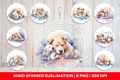 Wind Spinner Mother Day Dog Sleeping Sublimation artnoy 