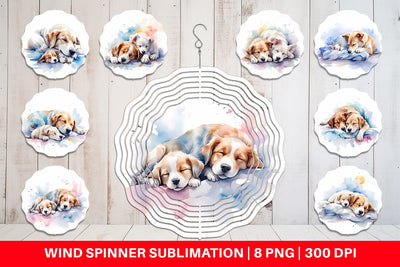 Wind Spinner Mother Day Dog Sleeping Sublimation artnoy 