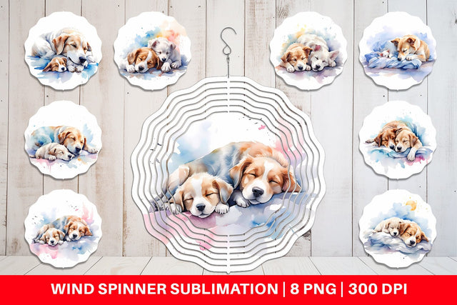 Wind Spinner Mother Day Dog Sleeping Sublimation artnoy 