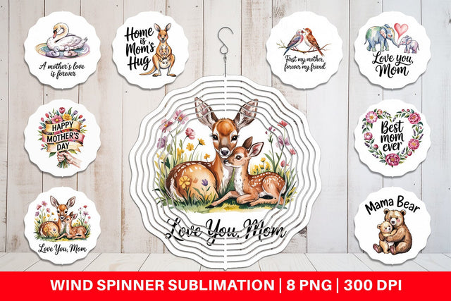 Wind Spinner Mother’s Day Animal Sublimation artnoy 