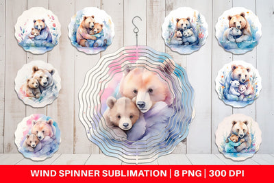 Wind Spinner Mothers Day Bear Sublimation artnoy 