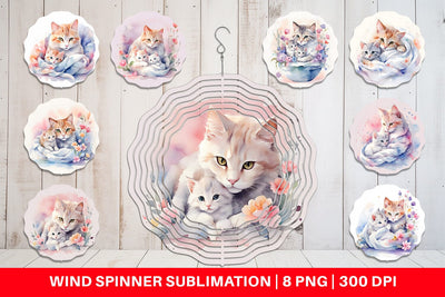 Wind Spinner Mothers Day Cat Sublimation artnoy 
