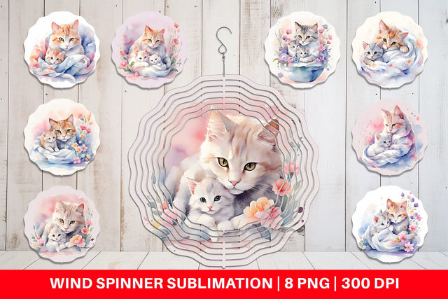 Wind Spinner Mothers Day Cat Sublimation artnoy 