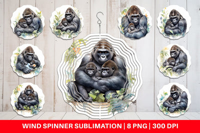 Wind Spinner Mothers Day Gorilla Sublimation artnoy 