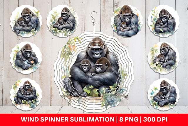 Wind Spinner Mothers Day Gorilla Sublimation artnoy 