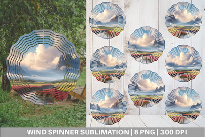 Wind Spinner Mountain Landscape Sublimation artnoy 