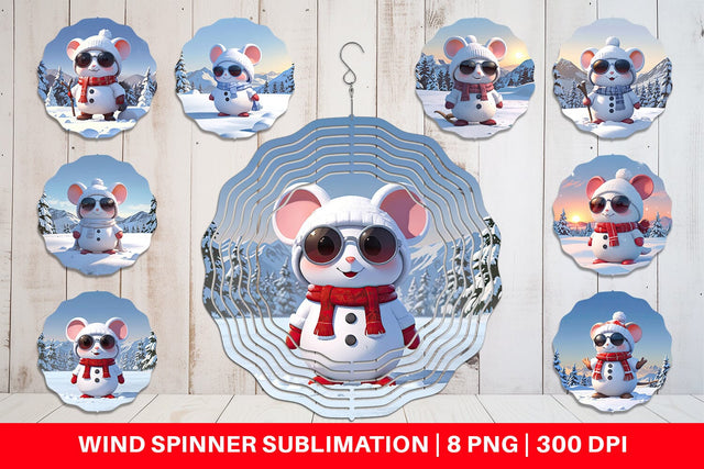 Wind Spinner Mouse Christmas Sublimation artnoy 