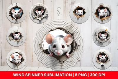 Wind Spinner Mouse in Wall Sublimation artnoy 