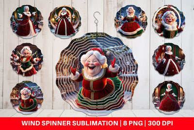 Wind Spinner Mrs. Santa Claus Sublimation artnoy 