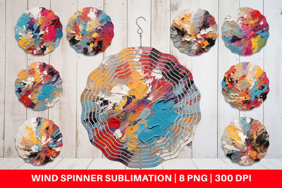 Wind Spinner Multicolor Painting Sublimation artnoy 