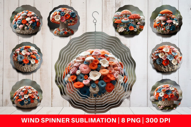 Wind Spinner Mushromm Embroidery Sublimation artnoy 