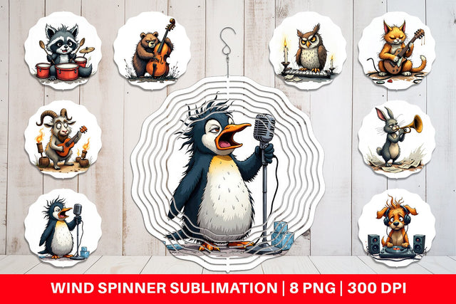 Wind Spinner Music Critters Sublimation artnoy 