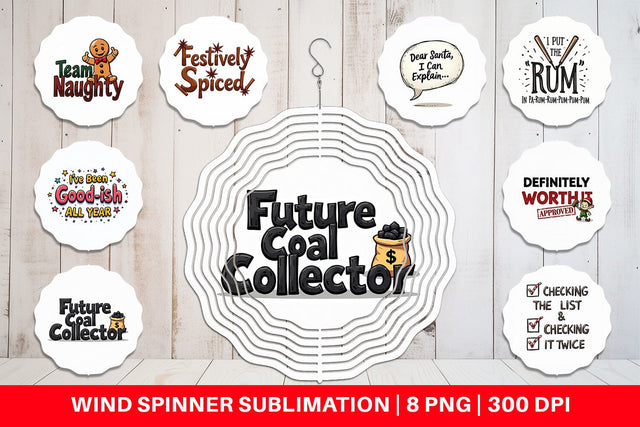 Wind Spinner Naughty List Funny Christmas Sublimation artnoy 