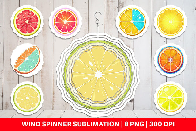 Wind Spinner Neon Citrus Sublimation artnoy 
