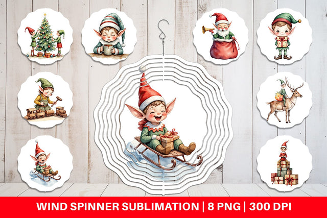 Wind Spinner North Pole Elves Sublimation artnoy 