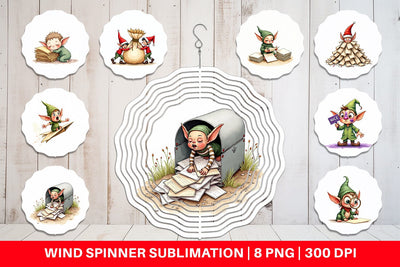 Wind Spinner North Pole Mailroom Mayhem Sublimation artnoy 