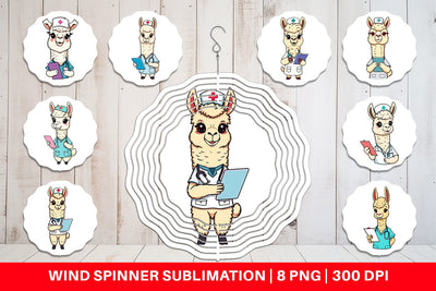 Wind Spinner Nurse Alpaca Sublimation artnoy 