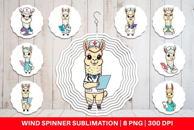 Wind Spinner Nurse Alpaca Sublimation artnoy 