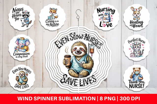 Wind Spinner Nurse Animal Sublimation artnoy 