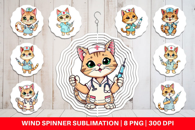 Wind Spinner Nurse Cat Sublimation artnoy 