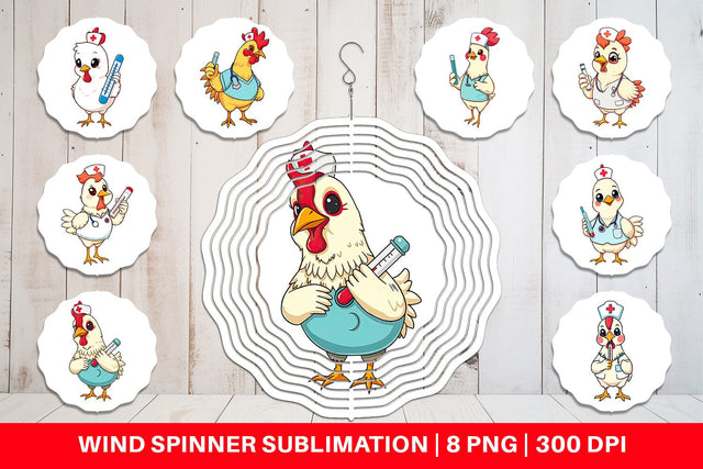 Wind Spinner Nurse Chicken Sublimation artnoy 