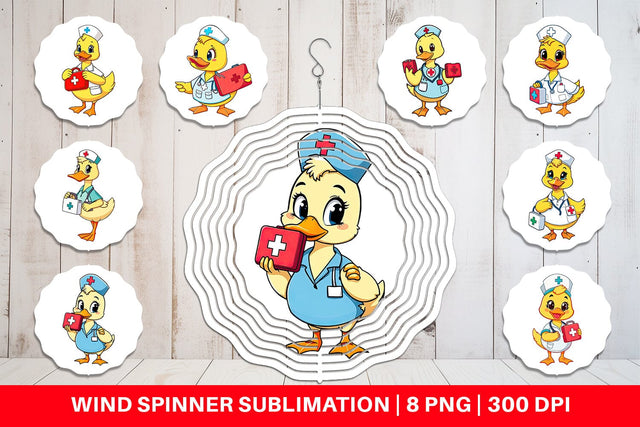 Wind Spinner Nurse Duck Sublimation artnoy 