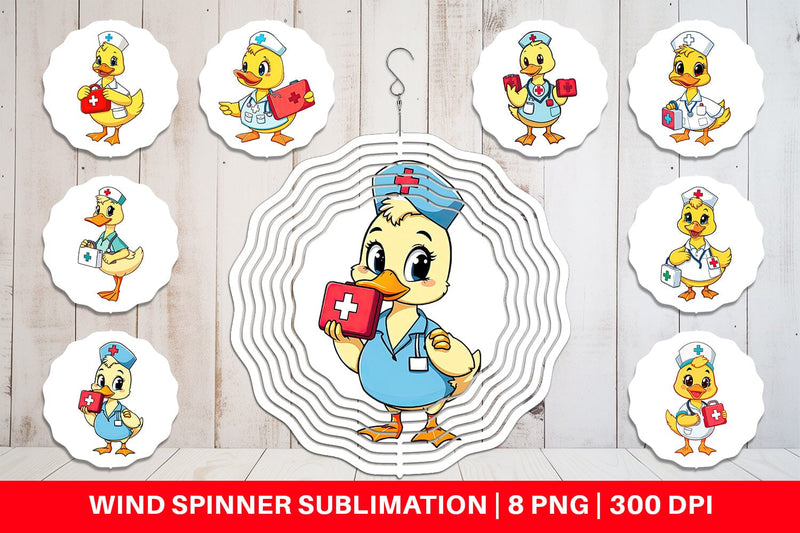 Wind Spinner Nurse Duck Sublimation artnoy 