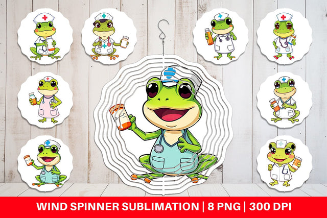 Wind Spinner Nurse Frog Sublimation artnoy 