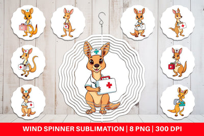 Wind Spinner Nurse Kangaroo Sublimation artnoy 