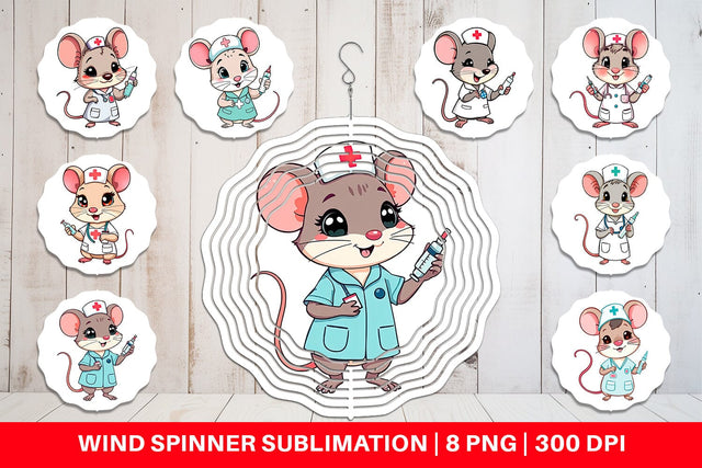 Wind Spinner Nurse Mouse Sublimation artnoy 