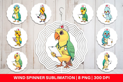 Wind Spinner Nurse Parrot Sublimation artnoy 