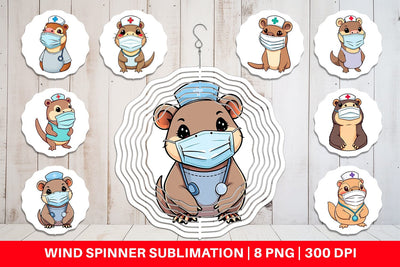 Wind Spinner Nurse Platypus Sublimation artnoy 