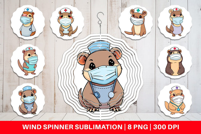 Wind Spinner Nurse Platypus Sublimation artnoy 
