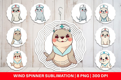 Wind Spinner Nurse Seal Sublimation artnoy 