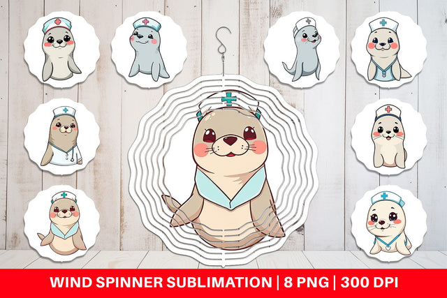 Wind Spinner Nurse Seal Sublimation artnoy 