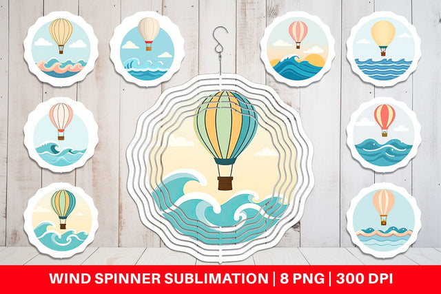 Wind Spinner Ocean Hot Air Balloon Sublimation artnoy 