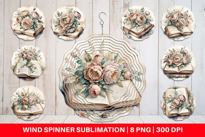 Wind Spinner Old Books Sublimation artnoy 
