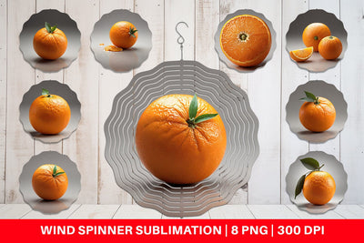 Wind Spinner Orange Fruit Sublimation artnoy 