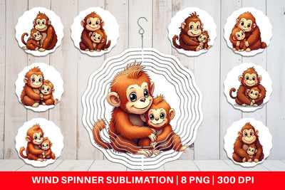 Wind Spinner Orangutan Mother's Day Sublimation artnoy 