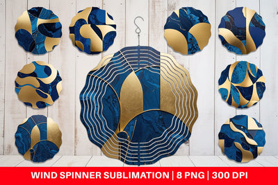 Wind Spinner Organic Blue Gold Sublimation artnoy 