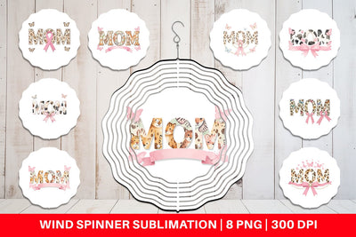 Wind Spinner Ornate Garden MOM Watercolor Sublimation artnoy 